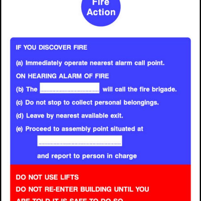 Fire Action Instructions Sign Hfe Signs And Banners