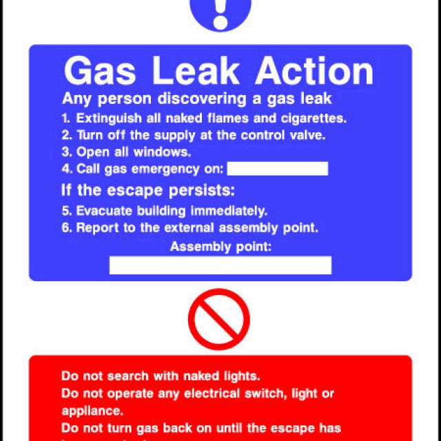 Gas Leak Action Sign Hfe Signs Banners