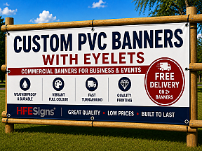Commercial grade 550gsm PVC banner printing in the UK