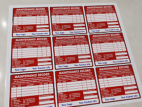 Custom printed fire extinguisher maintenance record labels for servicing and safety inspections Custom printed fire extinguisher maintenance record labels for servicing and safety inspections
