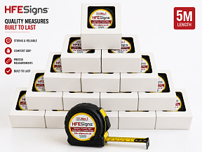 Promotional branded tape measure with free design service included