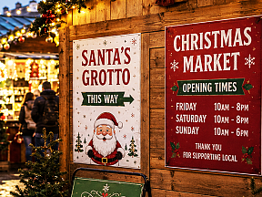 Christmas Foamex signs for Santa’s Grotto and Christmas markets Christmas Foamex signs for Santa’s Grotto and Christmas markets