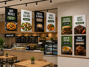 Foamex signs for cafés, food retail and promotional displays