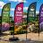 Garden centre feather flags with alternative base options