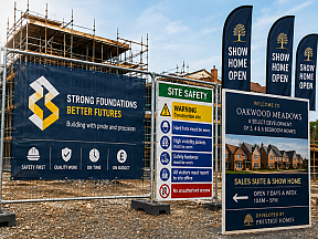 Heras banners, scaffold banners, mesh, Correx boards, safety signs